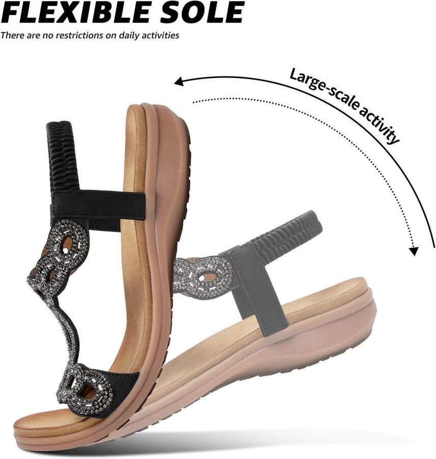 Vrouwen Sandalen Platte Sandalen Glitters Perfect voor het strand ShopVlot