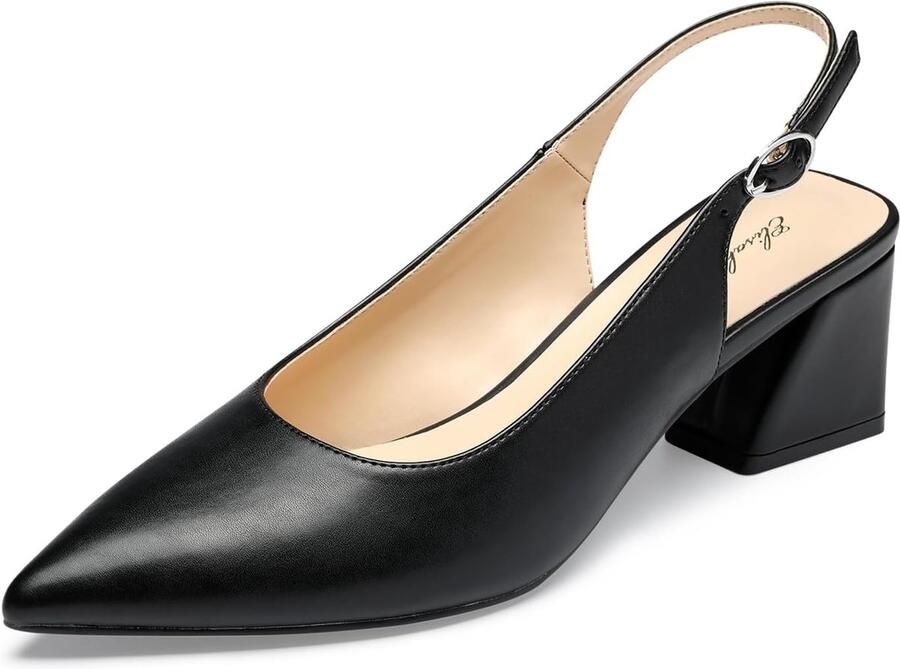 Vrouwen Slingback gesloten teen blokhak pumps kantoor bruiloft party jurk schoenen