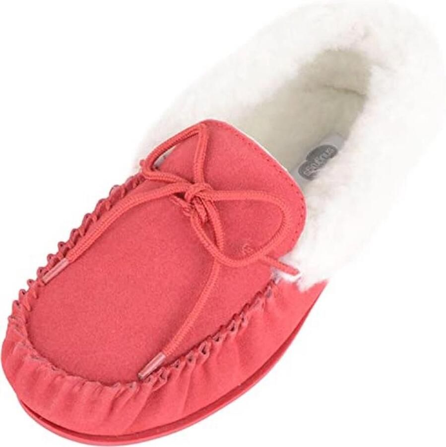Vrouwen Slipper met Warme Wollen Manchet en Suède Bovenwerk