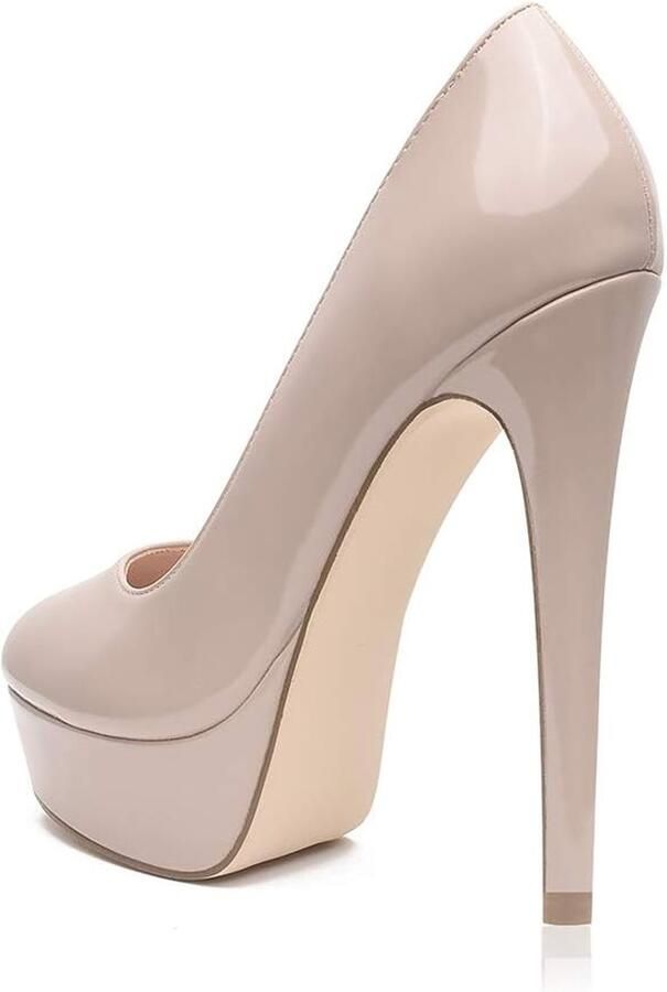 Vrouwen Stiletto Platform Hof Schoenen Sexy Slip op Hoge Hak Pumps 5 In Jurk Bruiloft Feest Prom Schoenen