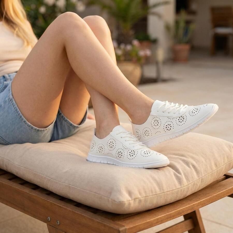 Vrouwen veterschoenen ademend openwerk lichtgewicht flexibele zool SnelShoppen