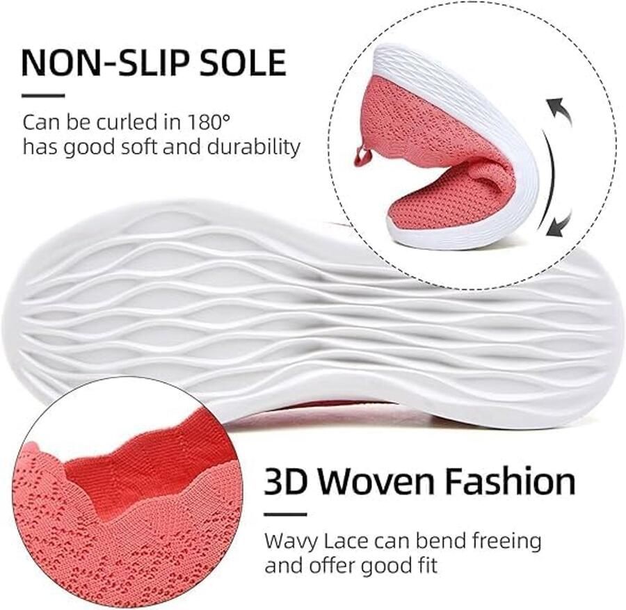 Vrouwen wandelschoenen Lichtgewicht Knit Slip op Mesh Comfortabele Barefoot Minimalistische Sneakers