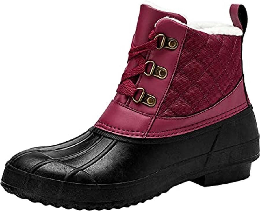 Vrouwen Winter Eend Laarzen Waterdichte Regenlaarzen voor Buiten Warme Sneeuwlaarzen