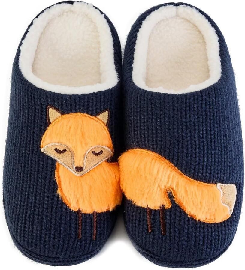 Vrouwen Winter Warm Pluche Huis Slippers Dier Print Cartoon Thuis Leuke Sliders