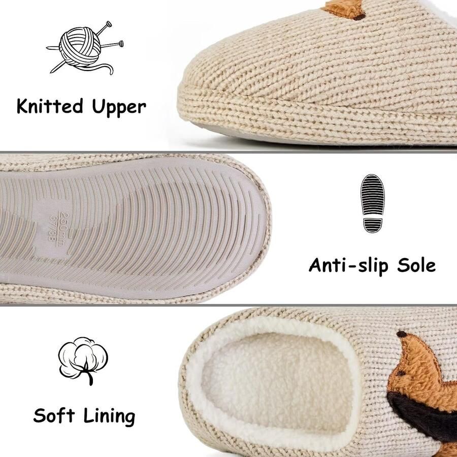 Vrouwen Winter Warm Pluche Huis Slippers Dier Print Cartoon Thuis Leuke Sliders