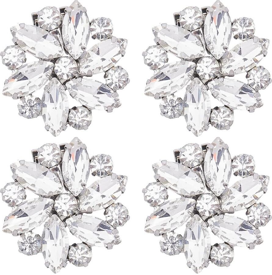 VT Goods Kristallen Schoen Clips Strass Decoratie Bloemvorm Hoge Hakken Charmante Accessoires voor Vrouwen Bruiloft Schoen Sieraden