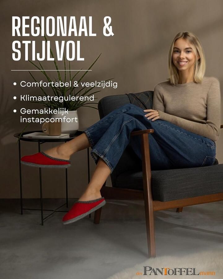Walk vilten pantoffel met vilten zool I Comfortabele vilten pantoffels in verschillende kleuren & maten I Warme ade de slippers vilt I pantoffels & met dikke vilten zool