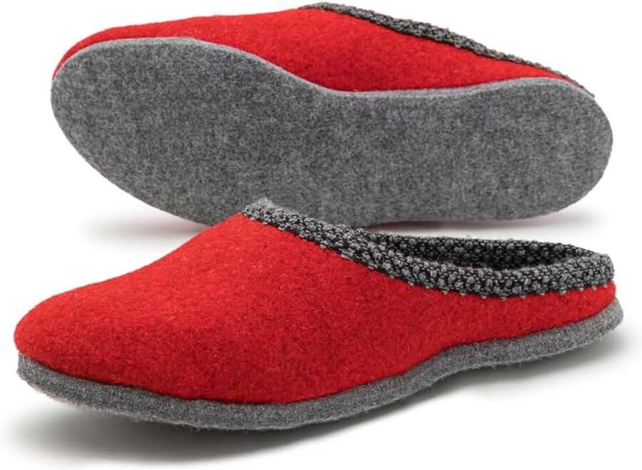 Walk vilten pantoffel met vilten zool I Comfortabele vilten pantoffels in verschillende kleuren & maten I Warme ade de slippers vilt I pantoffels & met dikke vilten zool