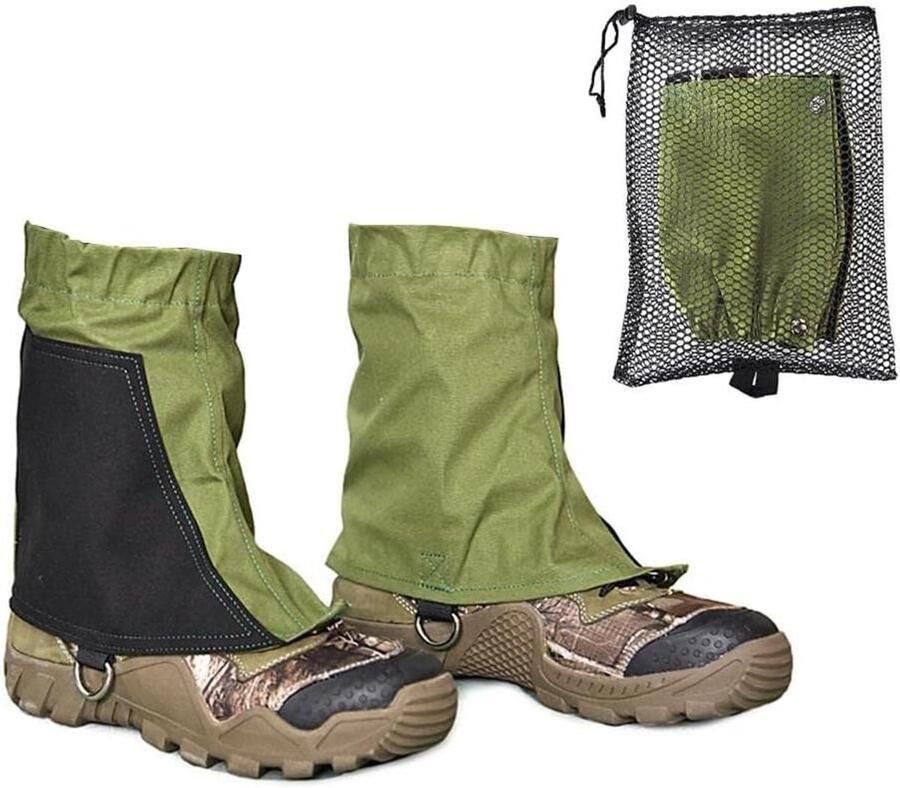 Wandel Gaiters Schoenhoezen Beenbeschermers Buitenactiviteiten Bescher Waterdicht Scheurvast Canvas Hoogte Groen Zwart