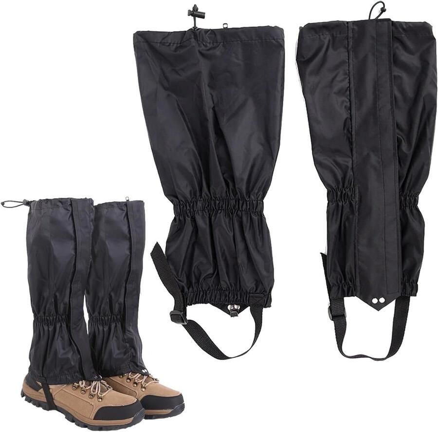 Wandel Gamaschen Beenbeschermers Outdoor Bescherming Tegen Vuil Scheurbestendig Ripstop Verstelbaar Zwart