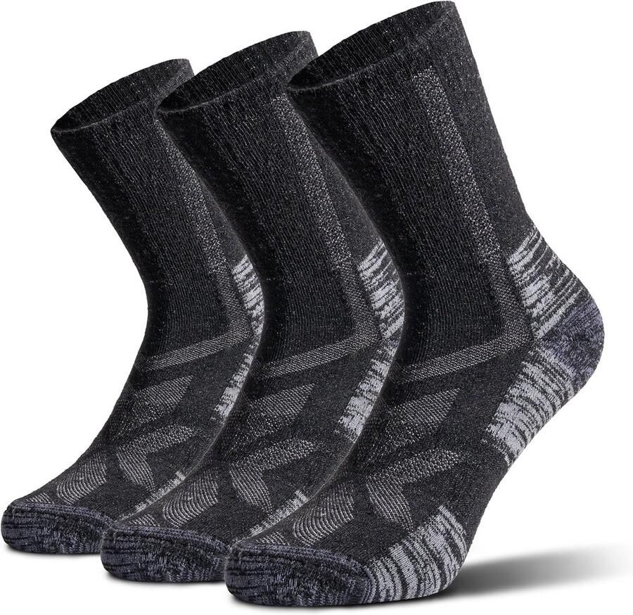 Wandelkousen Merino Wol 3 Paar Anti-Blaren Sokken voor en