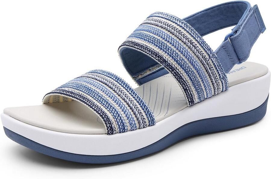 Wandelsandalen Dames Lichtgewicht Zachte Voetbed Laag Sleehak Comfort Binnen Buiten Platte Sandalen