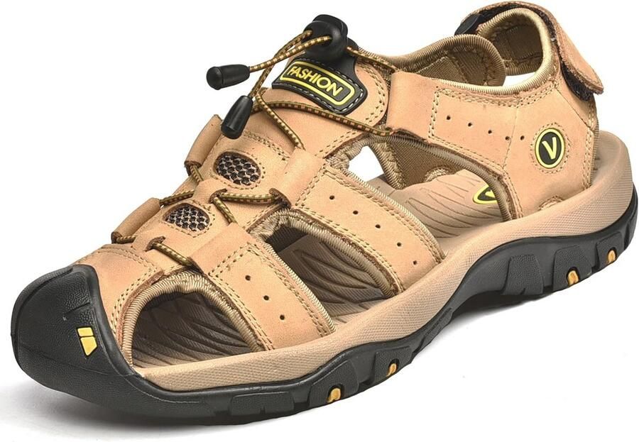 Wandelsandalen voor Heren Comfortabele Leren Sandalen voor Zomer en Strand
