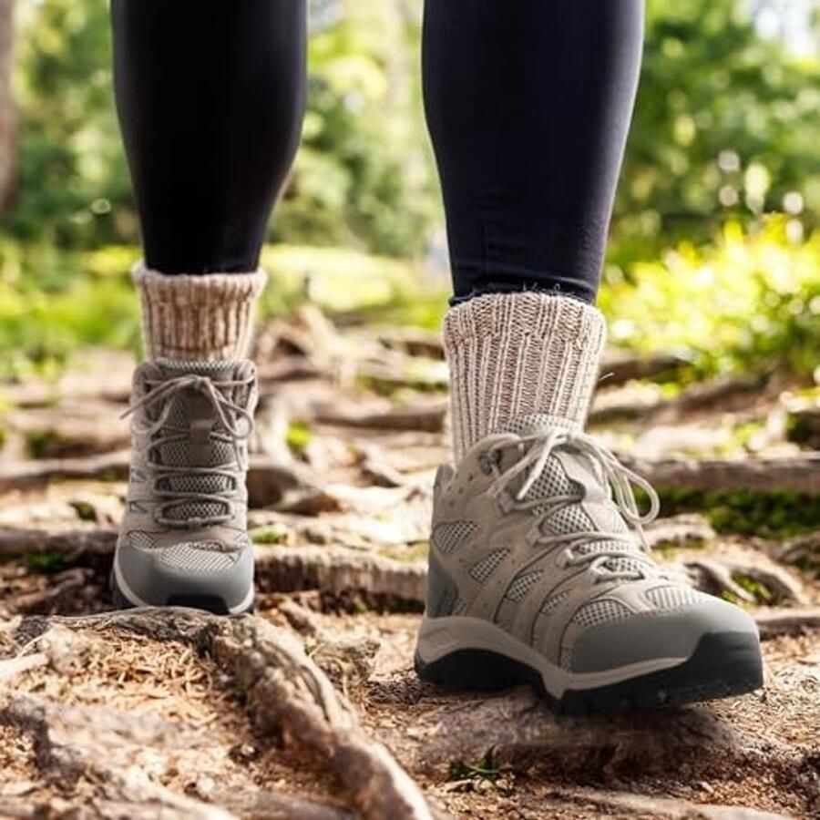 Wandelschoen voor Dames Lichtgrijs Suède