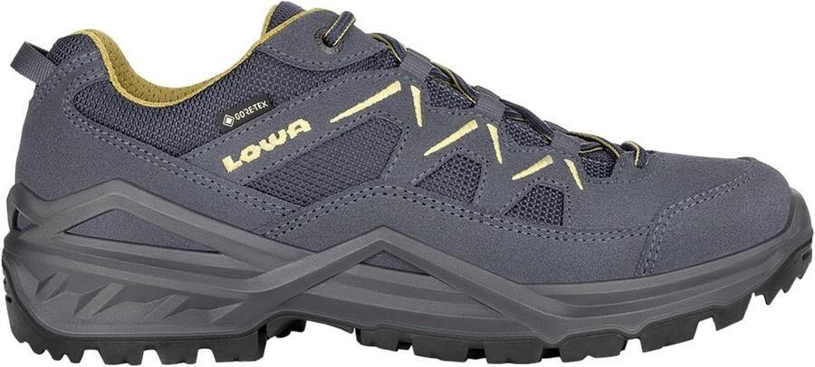 Lichte Heren Wandelschoenen Laag Model GTX Waterdicht Ademend Blauw Geel