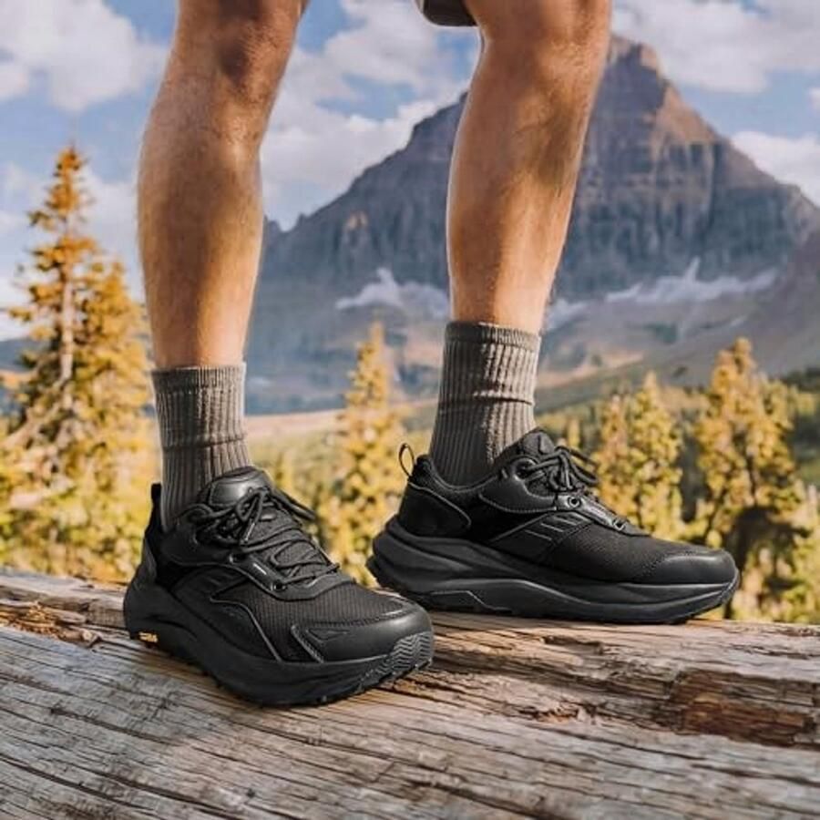Wandelschoenen met brede neus Waterdicht Zwart