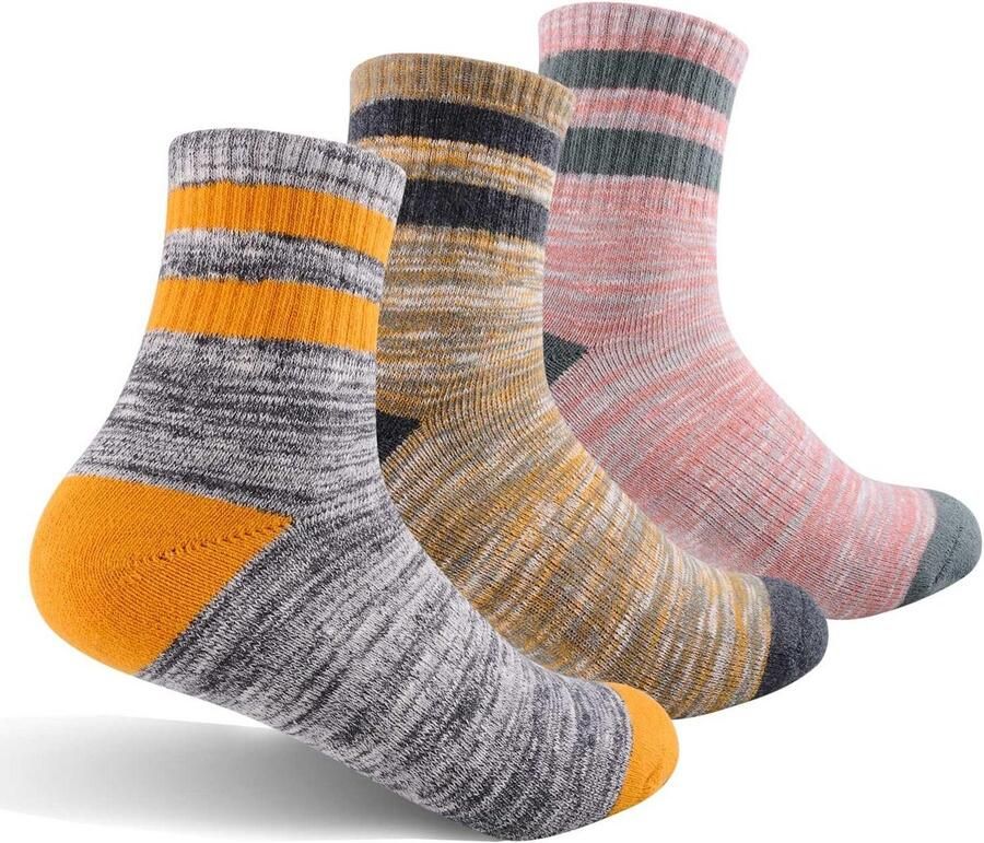 Wandelsokken Dames Set van 3 Ademend en Schokdempend voor Buitenactiviteiten