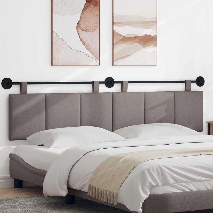 Wandhoofdeinde taupe stof 210x55x hangend slaapkamer