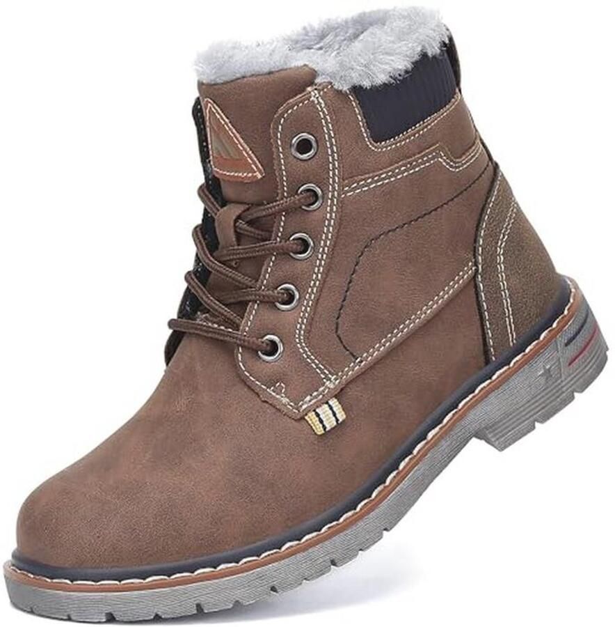 Warm gevoerde Kinderveterlaarzen voor en bruine winterschoenen