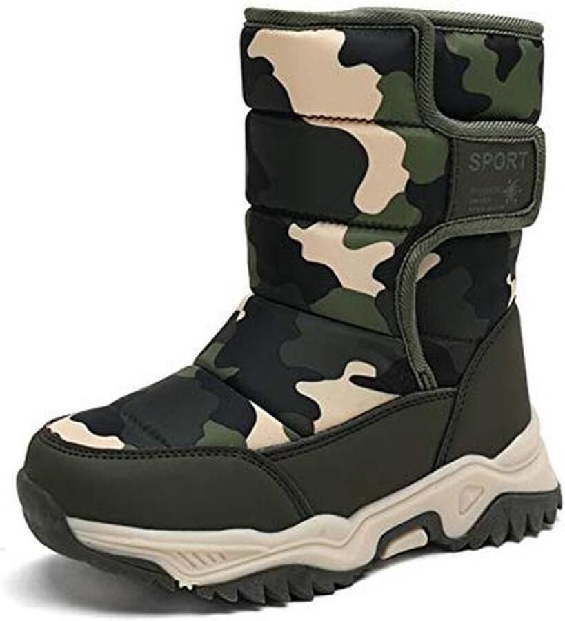 Warm gevoerde sneeuwlaarzen voor kinderen comfortabele snowboots voor en met klittenbandsluiting