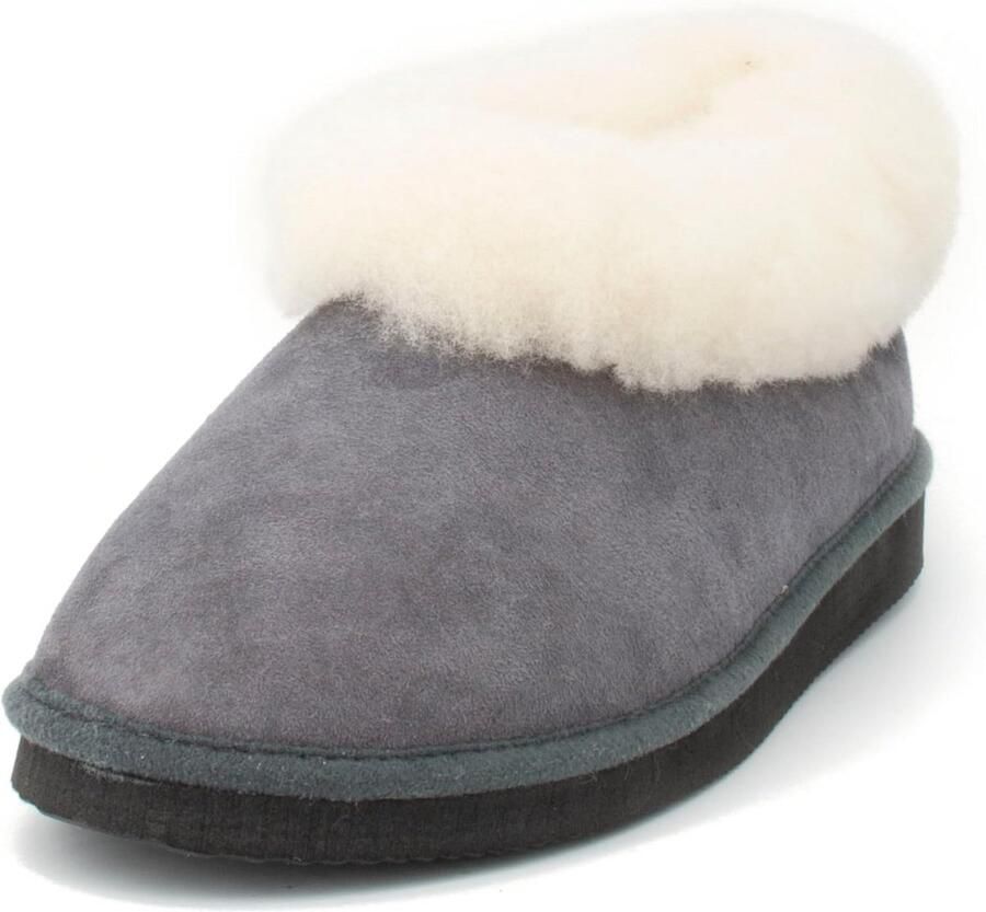 Warm Lamsvacht Pantoffels met Rubberen Zool voor Binnen en Buiten