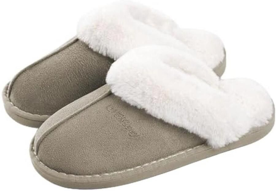Warm Winter Sloffen voor Dames Comfortabele Fuzzy Pantoffels met Antislip