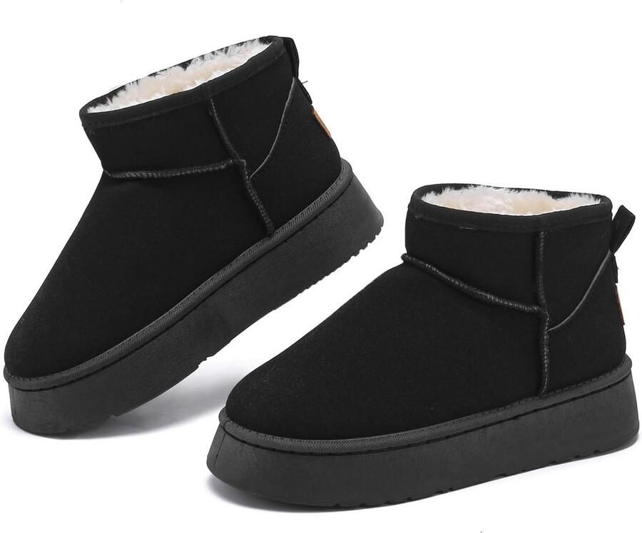 Warm winterlaarzen voor dames met faux fur comfortabele en antislip sneeuwlaarzen