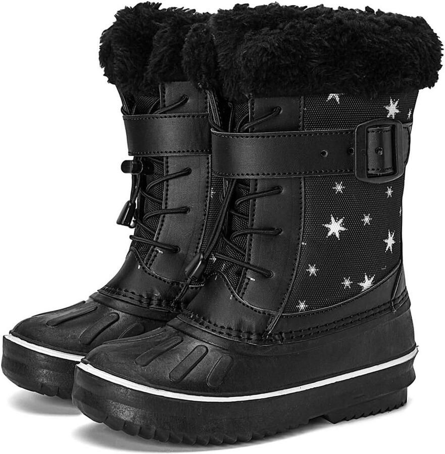Warme Antislip Kinder Snowboots Waterdicht Gevoerd Winterlaarzen met Veters