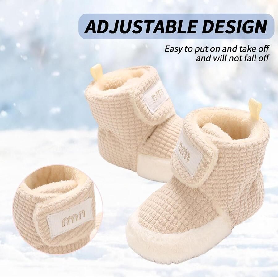Warme babyschoenen winter antislip verstelbare sneeuwschoenen loopschoenen gevoerde thermische fleece kruipschoenen pantoffels winterlaarzen