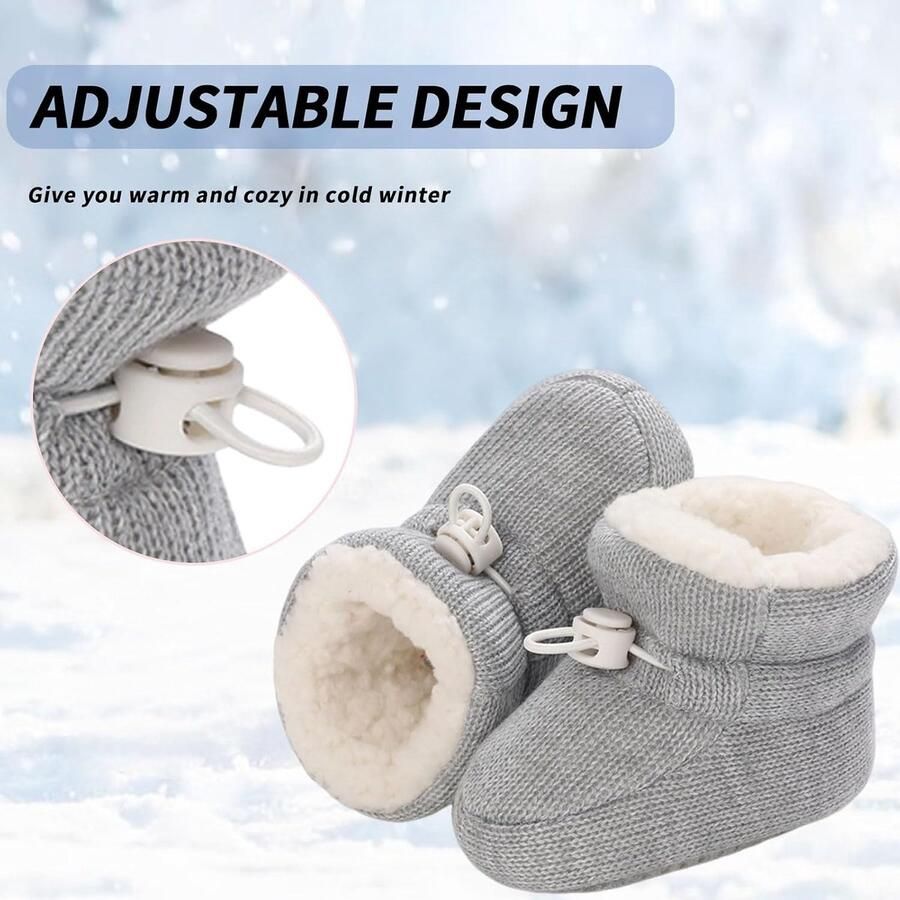 Warme babyschoenen winter antislip verstelbare sneeuwschoenen loopschoenen gevoerde thermische fleece kruipschoenen pantoffels winterlaarzen