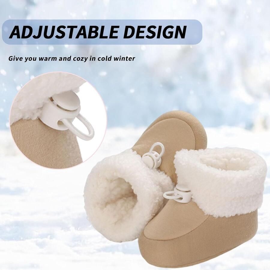 Warme babyschoenen winter antislip verstelbare sneeuwschoenen loopschoenen gevoerde thermische fleece kruipschoenen pantoffels winterlaarzen