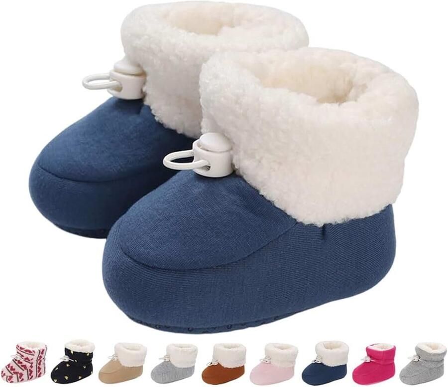 Warme babyschoenen winter antislip verstelbare sneeuwschoenen loopschoenen gevoerde thermische fleece kruipschoenen pantoffels winterlaarzen