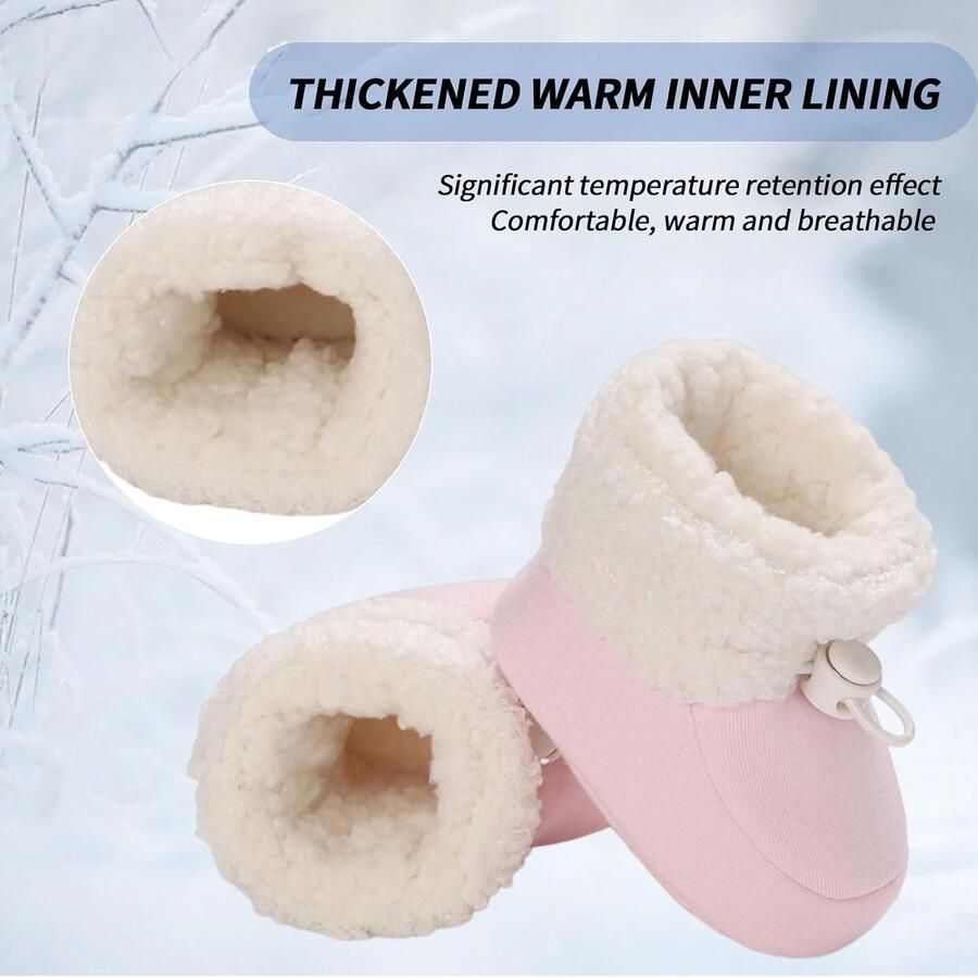Warme babyschoenen winter antislip verstelbare sneeuwschoenen loopschoenen gevoerde thermische fleece kruipschoenen pantoffels winterlaarzen
