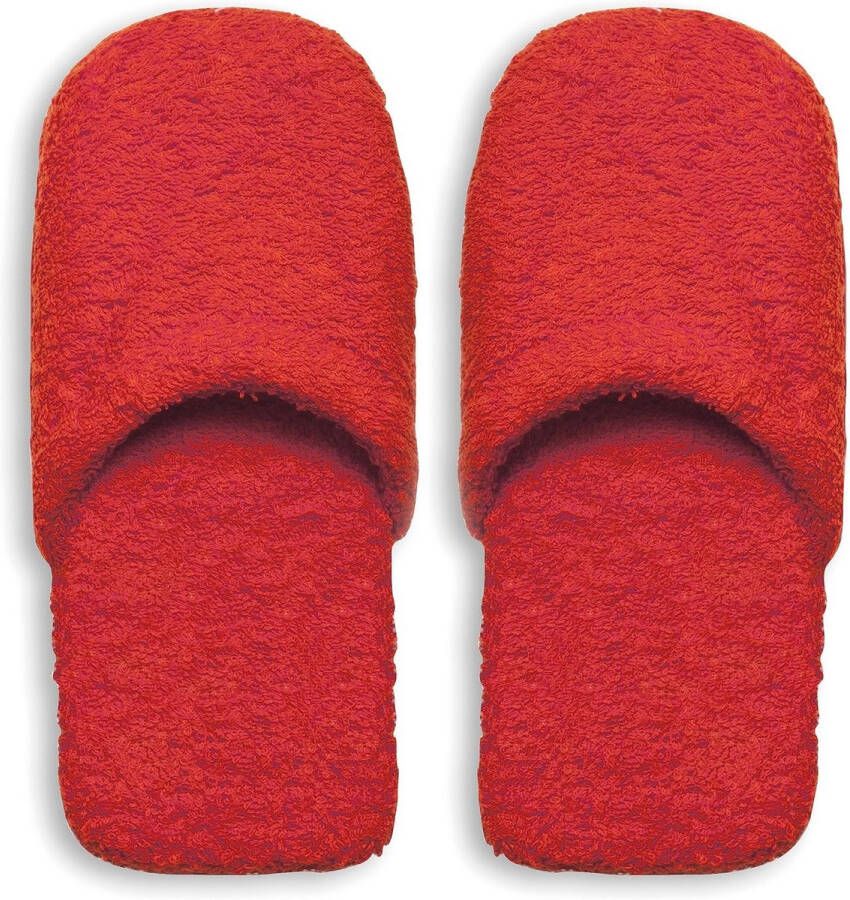 Warme badslippers voor heren Rood 30 x 12 x Perfect voor thuis of op vakantie