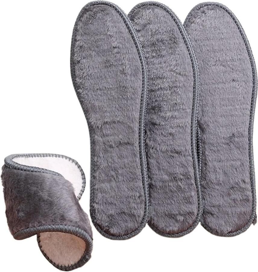 Warme Binnenzolen 4-Stuks Uniseks Fleece en Imitatiebont Voering Zachte Winterzolen voor Laarzen en Schoenen