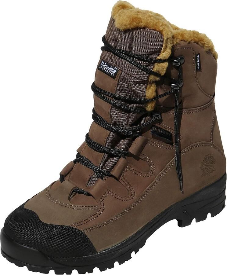 Hoge leren enkellaarzen met lamsvacht en Thinsulate isolatie