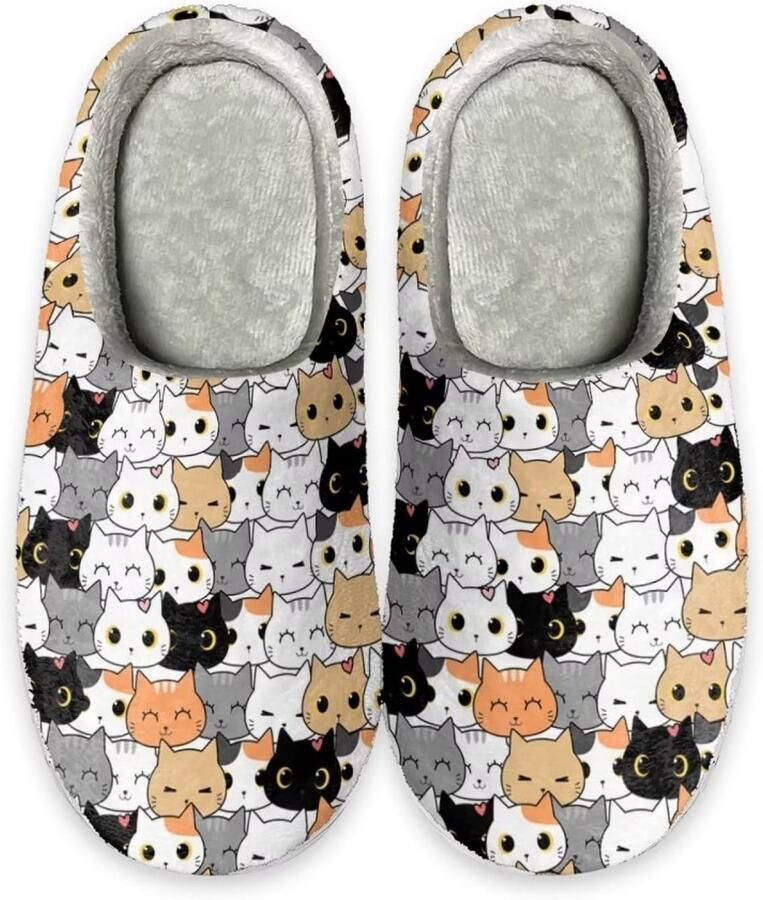 Warme Comfortabele Antislip Binnenpantoffels voor Dames en Meisjes Zachte Pluizige Instapslofjes