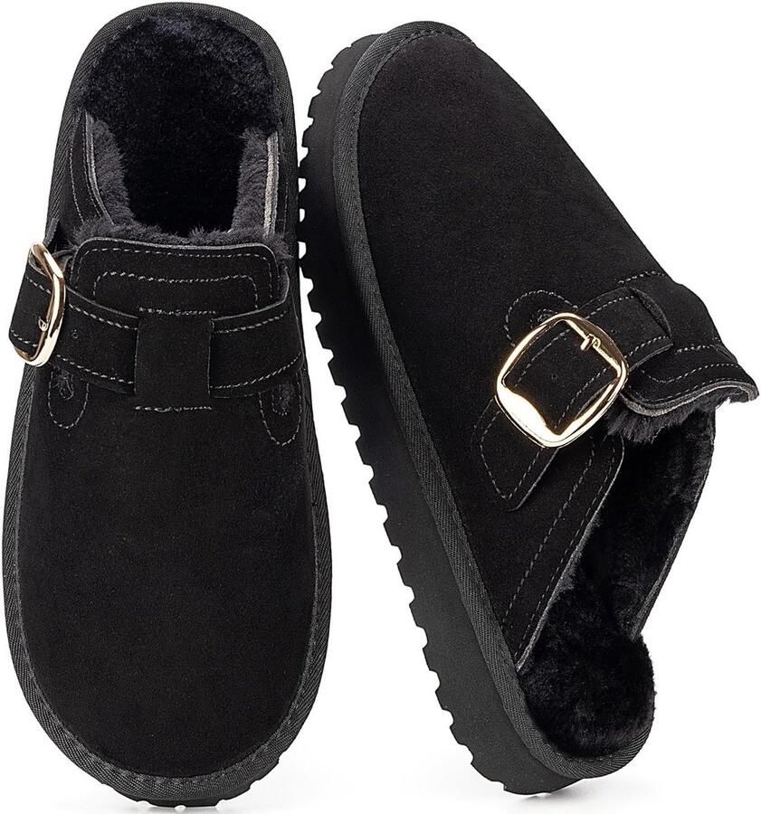 Warme Dames Clogs en Mules met Imitatiebont Voering