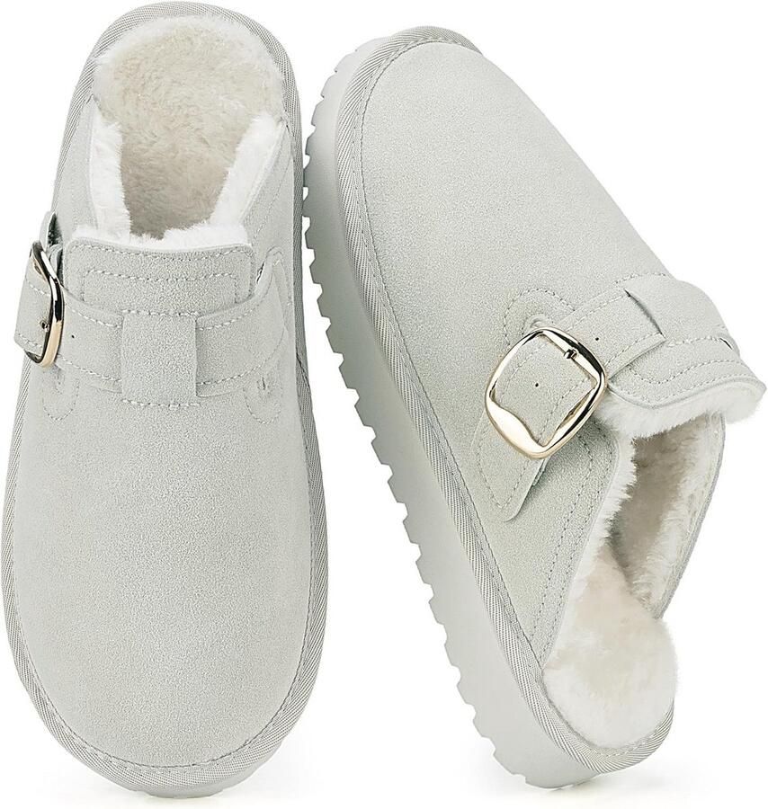 Warme Dames Clogs en Mules met Imitatiebont Voering