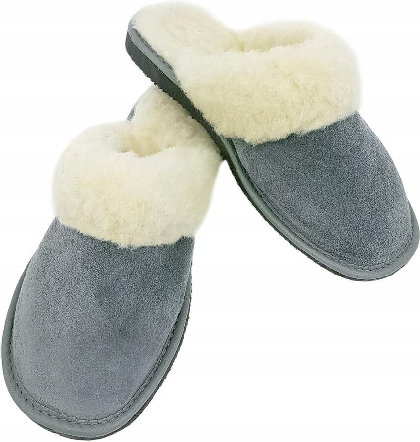 Warme Dames Pantoffels Leer & Wol