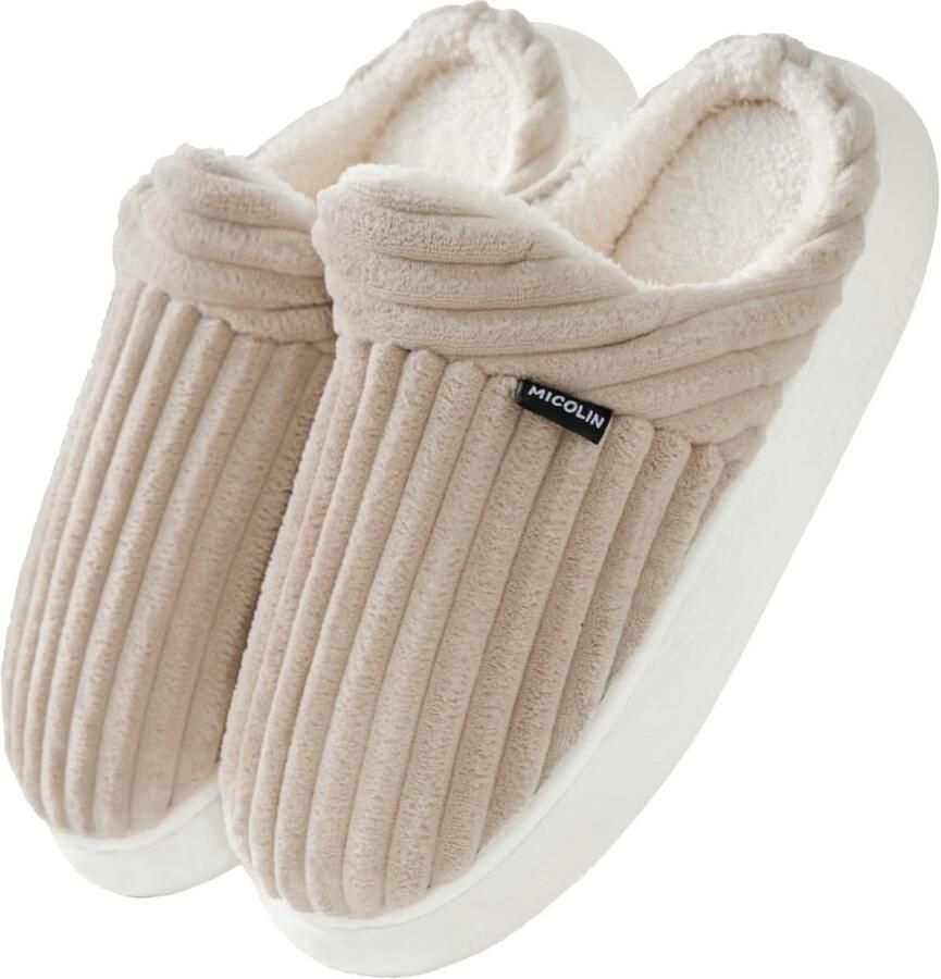 Warme Dames Pantoffels Sloffen Binnen en Buiten Zacht Pluche en Antislip Zolen