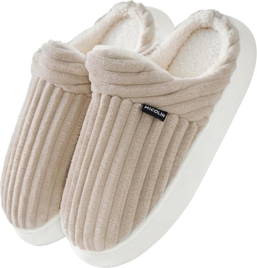 Warme Dames Pantoffels Sloffen Binnen en Buiten Zacht Pluche en Antislip Zolen