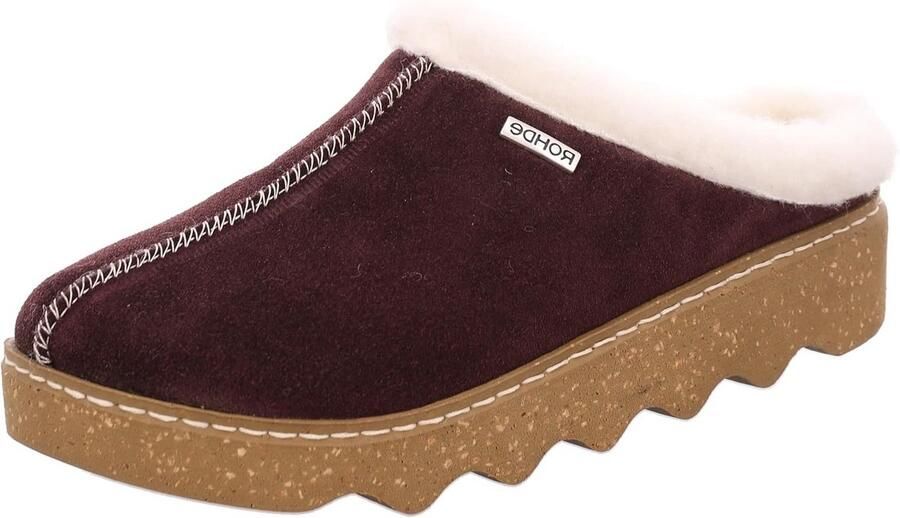 Warme Dames Slippers van Suède en Lamswol met Antislipzool