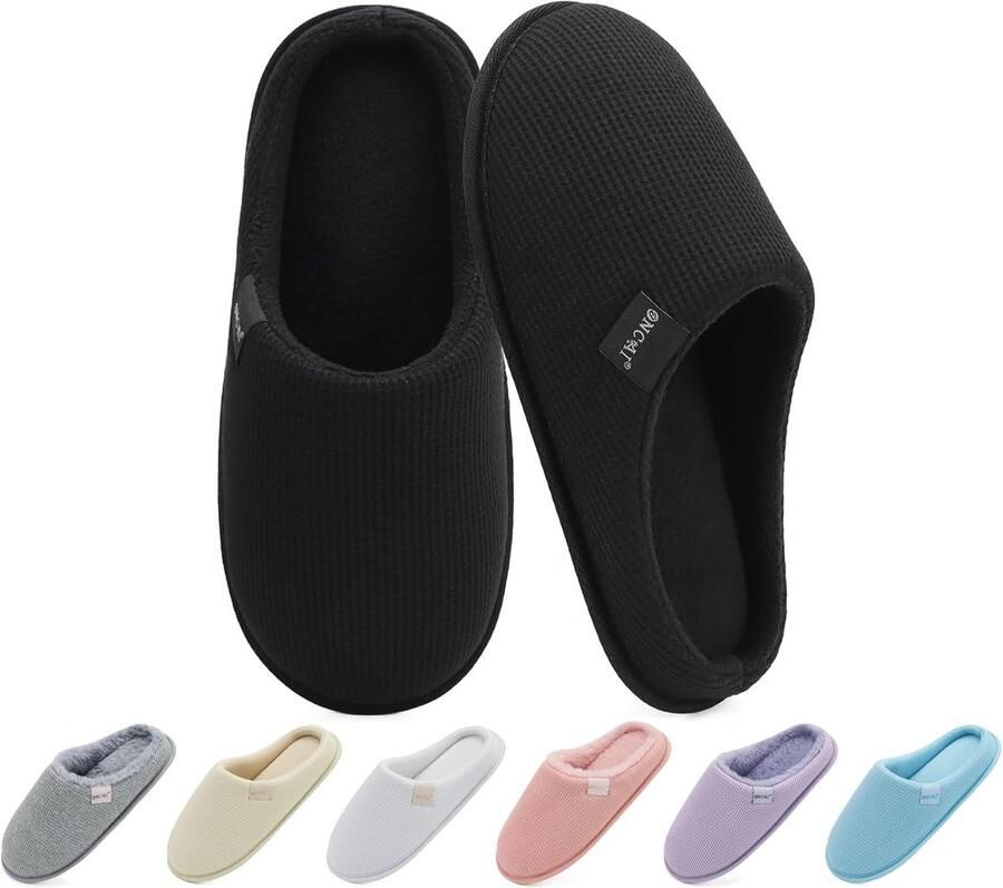 Warme Dames Sloffen met Memory Foam Zool Comfortabele Katoen Pantoffels