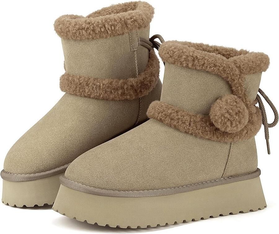 Warme Dames Winterlaarzen met Antislip Platform Waterafstotend en Comfortabel
