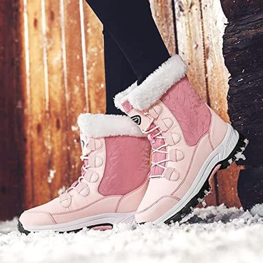 Warme Dames Snowboots met Bontvoering Waterdichte Winterlaarzen