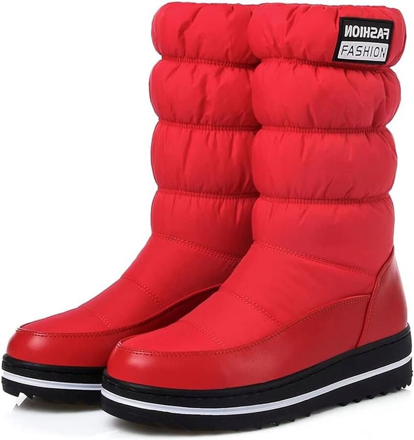 Warme Dames Snowboots met Elastische Band Comfortabele Platform Winterlaarzen
