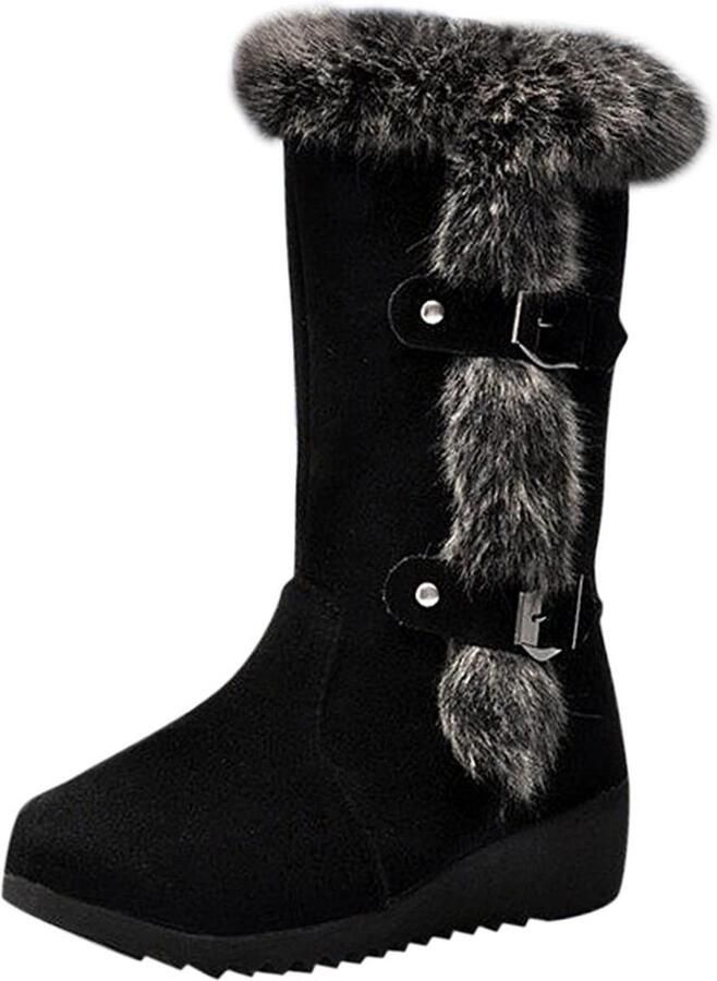 Warme Dames Snowboots met Fleece Voering en Wedge Hak Waterdicht en Comfortabel