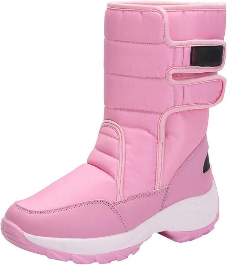Warme Dames Snowboots Middel-Kuit Waterdicht Met Klittenband Anti-Slip Winterlaarzen
