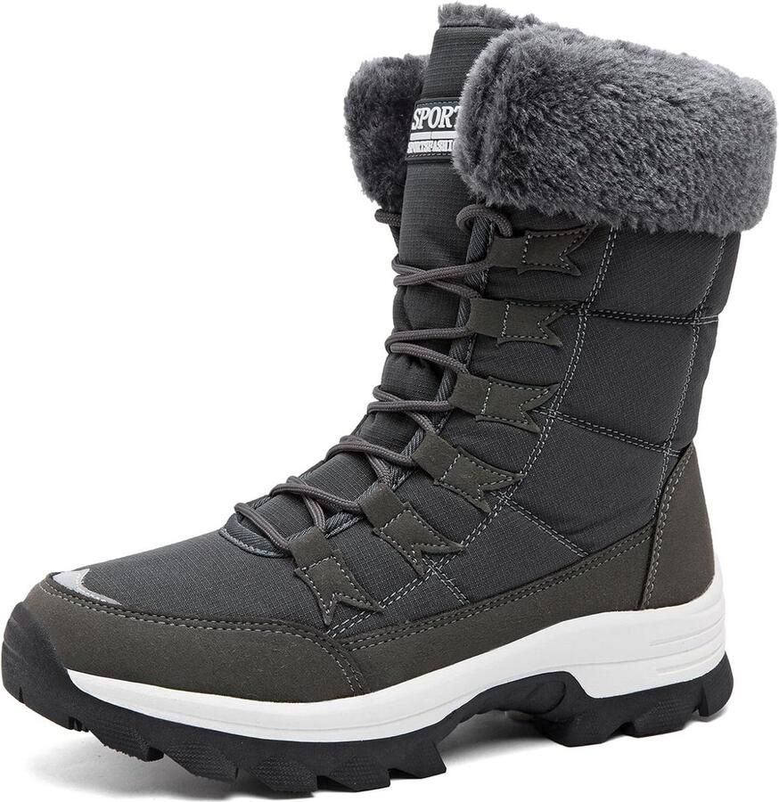 Warme Dames Snowboots Waterdicht Wandelen Trekking Laarzen met Bontvoering